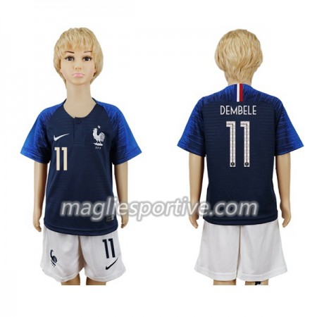 Completo Calcio Francia Dembele 11 Bambino Divisa Prima Mondiali 2018